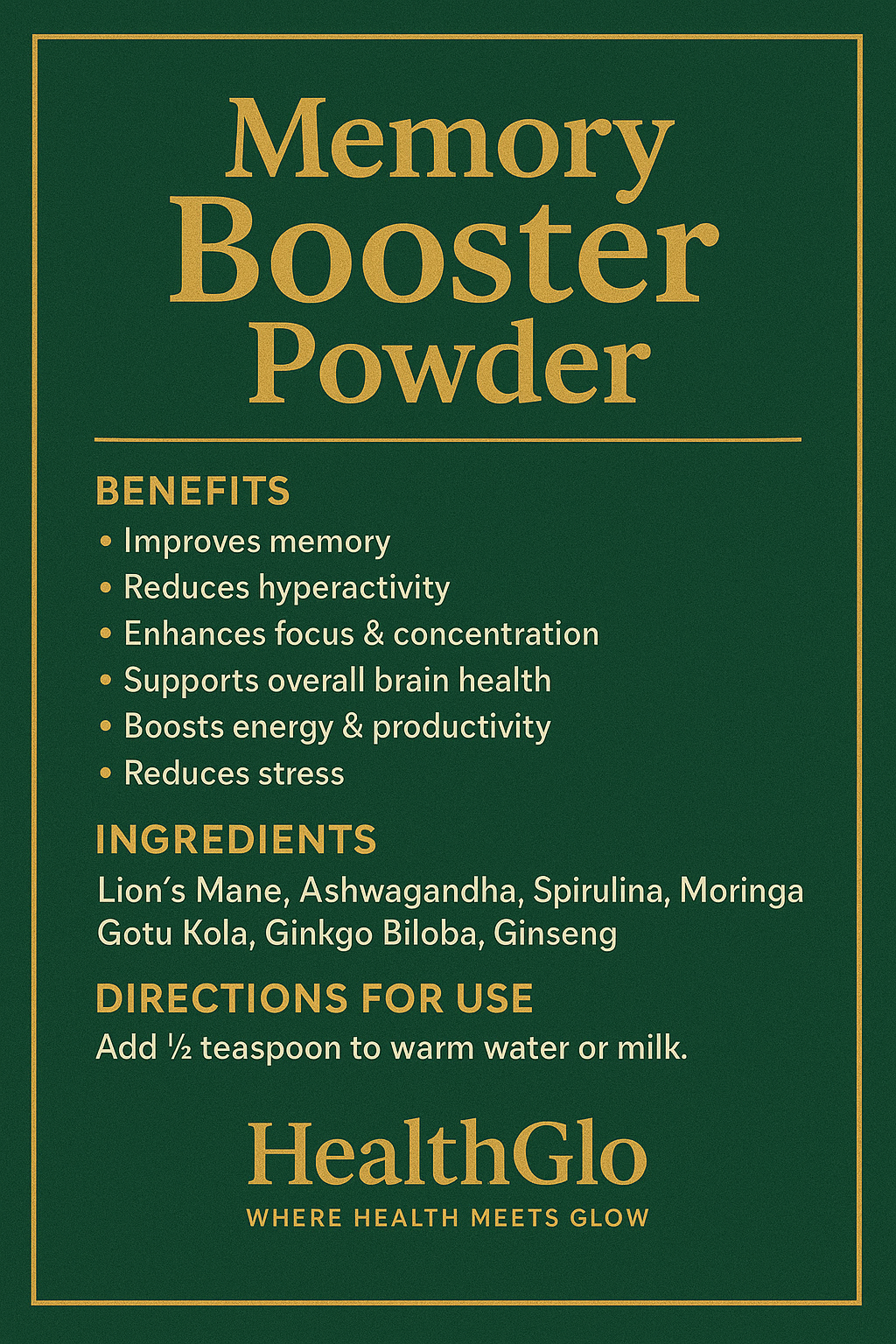 Organic Memory Booster Powder